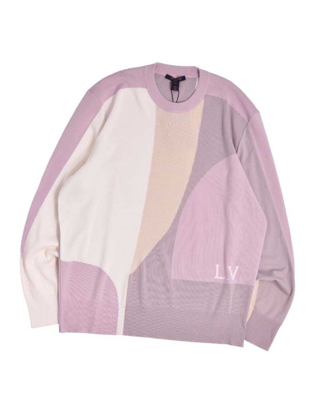 Louis Vuitton Knit Sweater Long Sleeve Top Wool Purple L